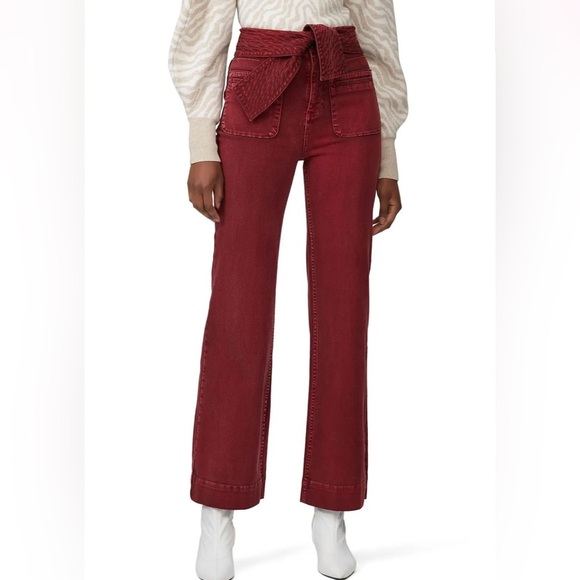 Ulla Johnson Red Flare Jeans with Wide Leg - Picture 1 of 13